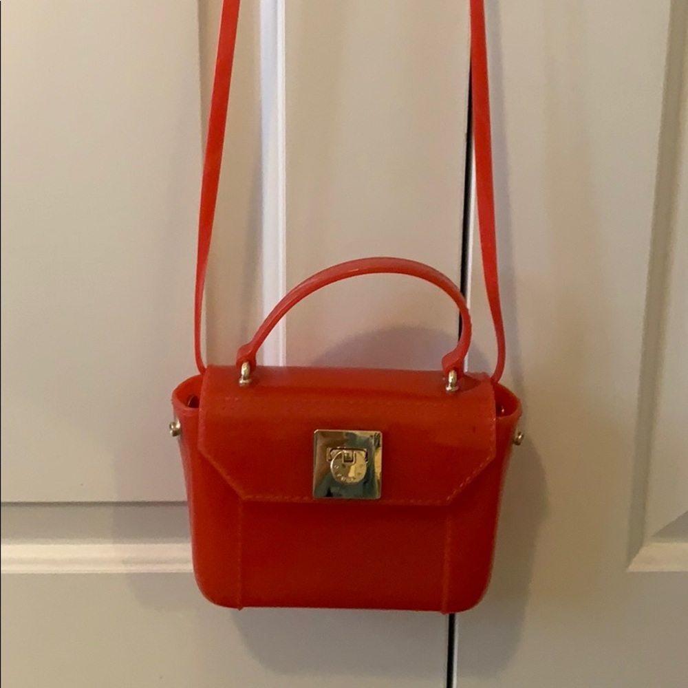 Red Furla bag